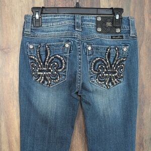 Miss Me Signature Dark Embroidered Skinny Jeans 26        P269
